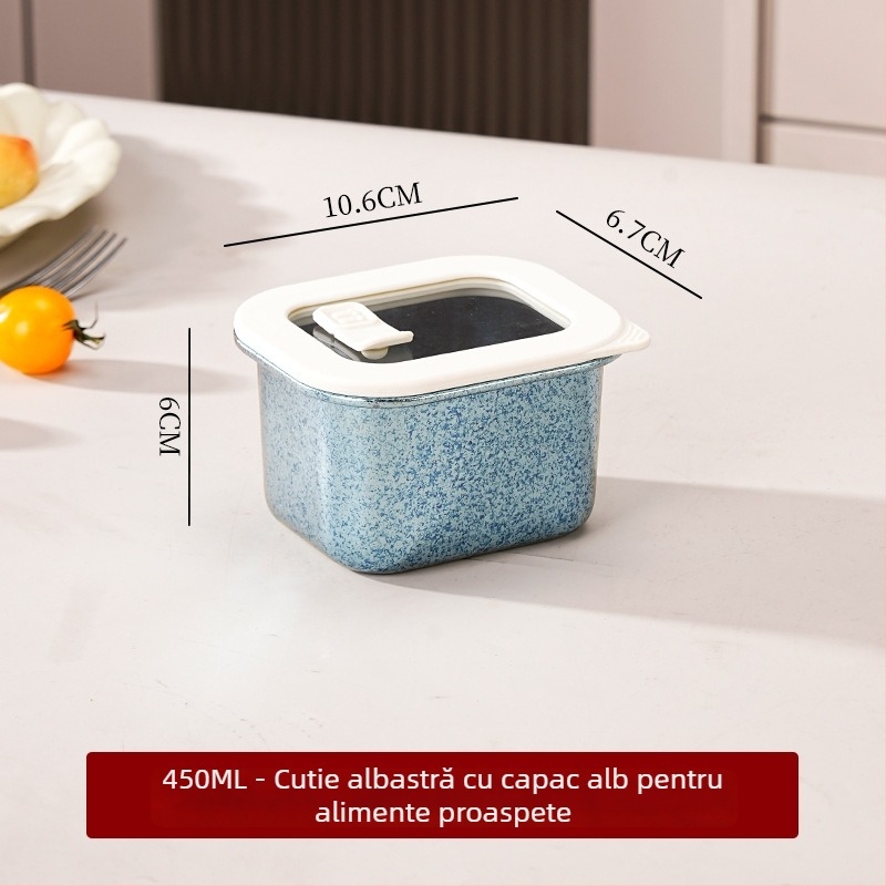 Cutie de mâncare din titan pur, mai multe dimensiuni, cutie de prânz etanșă cu capac, dreptunghiulară, capacitate mare, un singur strat