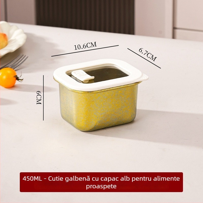 Cutie de mâncare din titan pur, mai multe dimensiuni, cutie de prânz etanșă cu capac, dreptunghiulară, capacitate mare, un singur strat