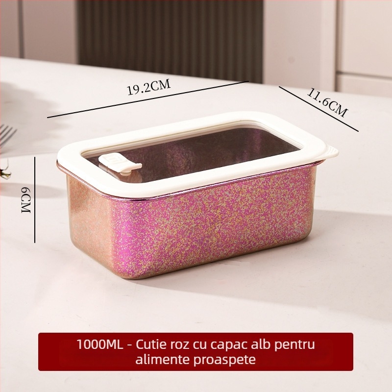 Cutie de mâncare din titan pur, mai multe dimensiuni, cutie de prânz etanșă cu capac, dreptunghiulară, capacitate mare, un singur strat