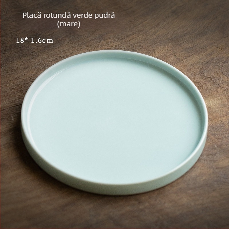 Tavă de porțelan în stil nou chinezesc pentru ceai, cu suport de ceainic lucrat manual, farfurie pentru gustări și fructe, tavă pentru ceai uscat