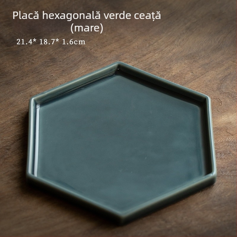 Tavă de porțelan în stil nou chinezesc pentru ceai, cu suport de ceainic lucrat manual, farfurie pentru gustări și fructe, tavă pentru ceai uscat