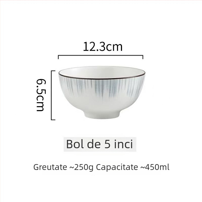 Set Nordic de veselă ceramică – boluri, farfurii și farfurioare din porțelan pentru uz casnic; set complet de veselă