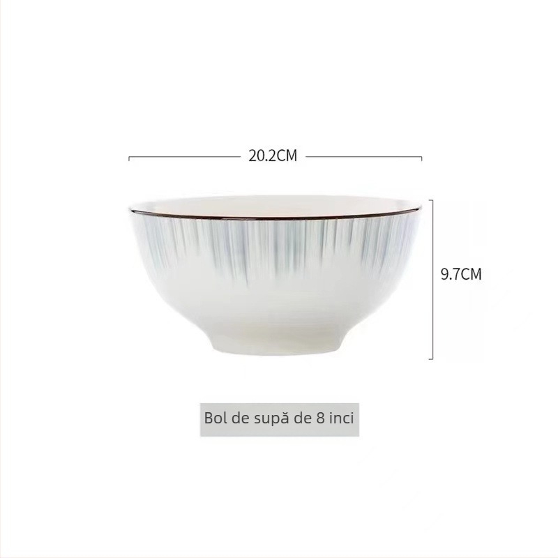 Set Nordic de veselă ceramică – boluri, farfurii și farfurioare din porțelan pentru uz casnic; set complet de veselă