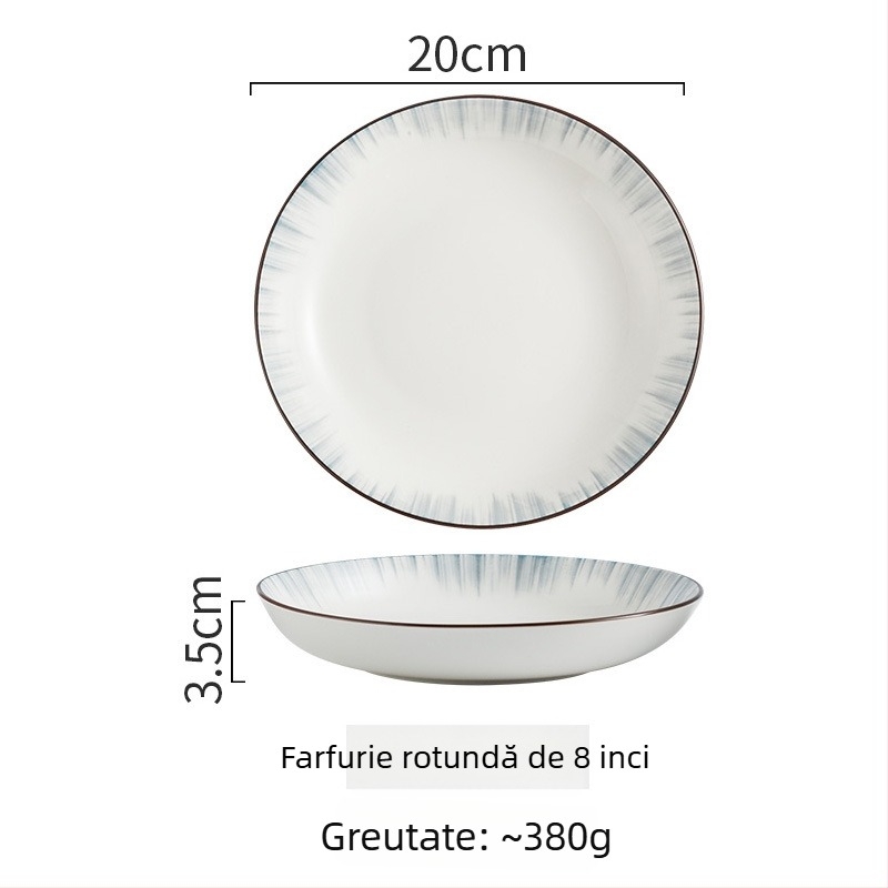 Set Nordic de veselă ceramică – boluri, farfurii și farfurioare din porțelan pentru uz casnic; set complet de veselă