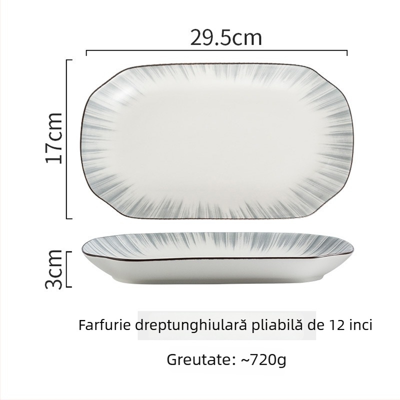 Set Nordic de veselă ceramică – boluri, farfurii și farfurioare din porțelan pentru uz casnic; set complet de veselă