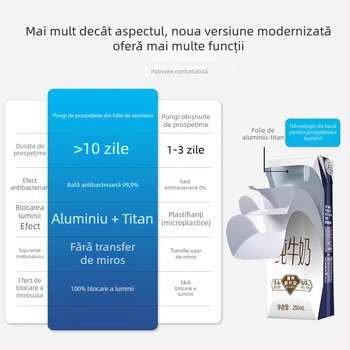 Pungi din folie de aluminiu pentru conservarea alimentelor, sigilate, cu închidere tip fermoar pentru frigider, antibacteriale