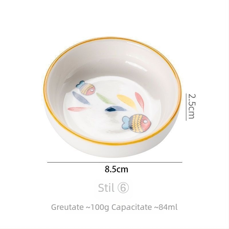 Farfurioară ceramică pictată manual, mic vas de sos în stil japonez pentru sos de soia și oțet