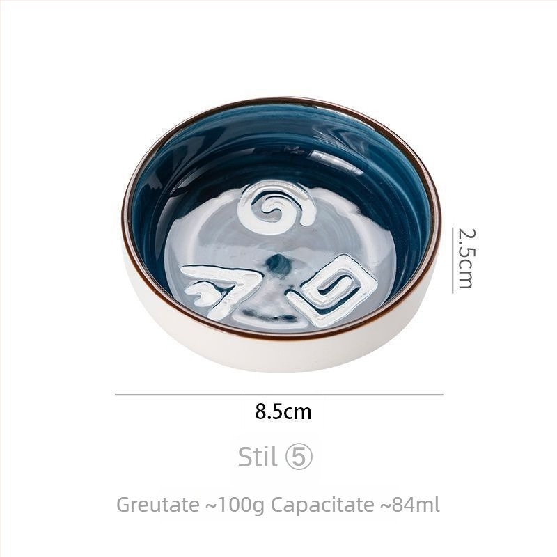 Farfurioară ceramică pictată manual, mic vas de sos în stil japonez pentru sos de soia și oțet