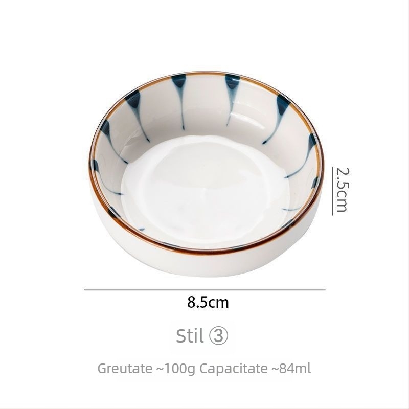 Farfurioară ceramică pictată manual, mic vas de sos în stil japonez pentru sos de soia și oțet