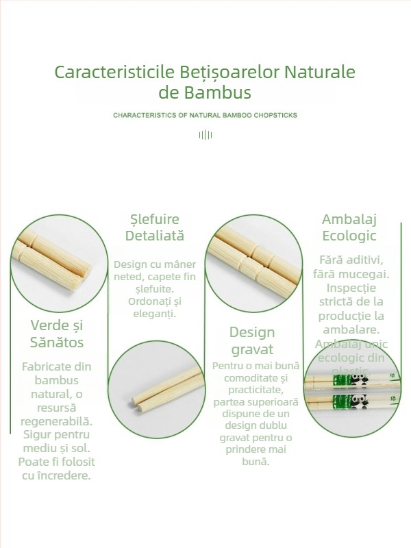 Bețișoare din bambus, de unică folosință, pentru restaurante și uz casnic, ambalare la volum