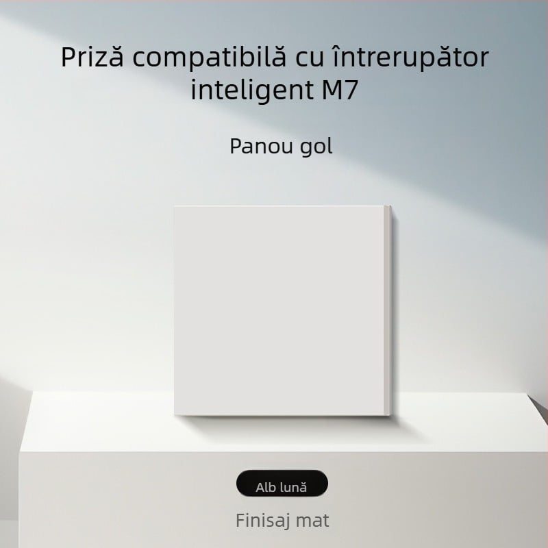 Comutator și priză tip 86, finisaj mat, pentru montaj ascuns, compatibil cu sisteme inteligente, priză 1-gang cu 5 găuri, panou pentru aer condiționat 16A