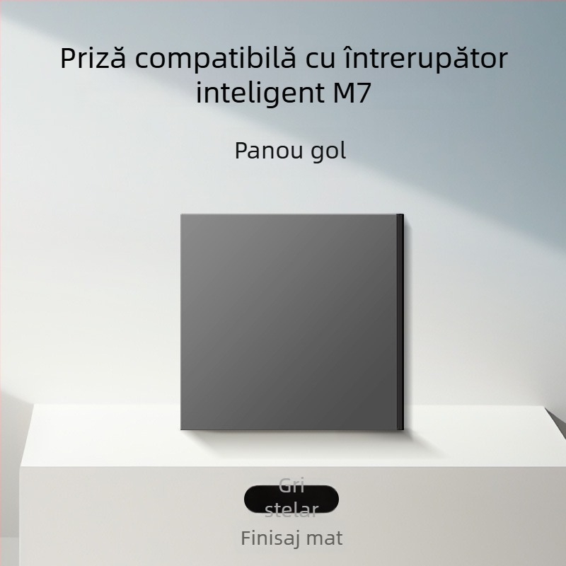 Comutator și priză tip 86, finisaj mat, pentru montaj ascuns, compatibil cu sisteme inteligente, priză 1-gang cu 5 găuri, panou pentru aer condiționat 16A