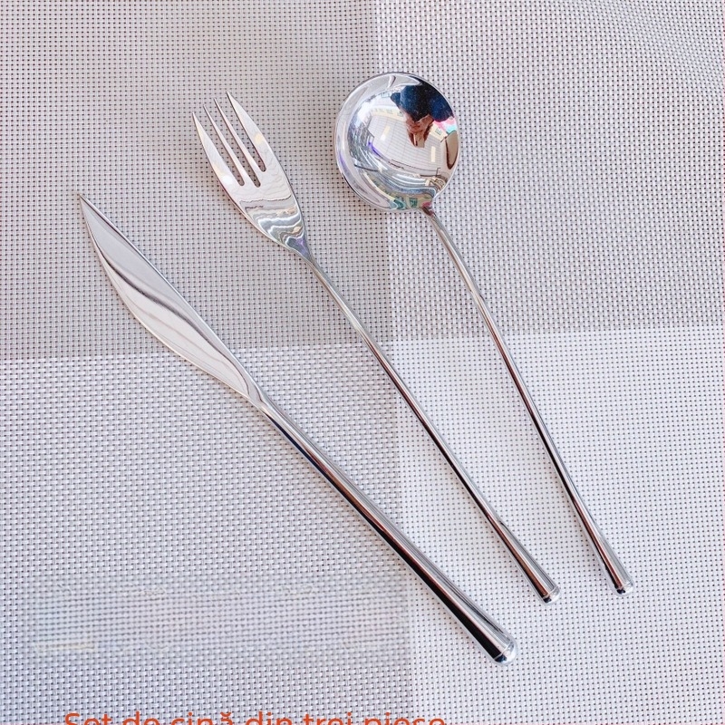 Hongxuan set tacâm din oțel inoxidabil 304 – cuțit, furculiță și lingură, stil japonez pentru restaurante