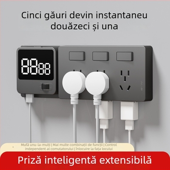 Priză extensibilă de tip 86 cu mai multe prize – Convertor multifuncțional pentru bucătărie, protecție inteligentă la tensiune redusă