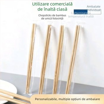 Bețișoare de bambus, de unică folosință, ambalate individual, carbonizate, lungi și groase, pentru catering comercial