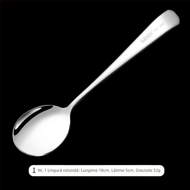304 oțel inoxidabil: lingură pentru elevi, lingură de supă, lingură de desert, lingură mai groasă, furculiță de fructe