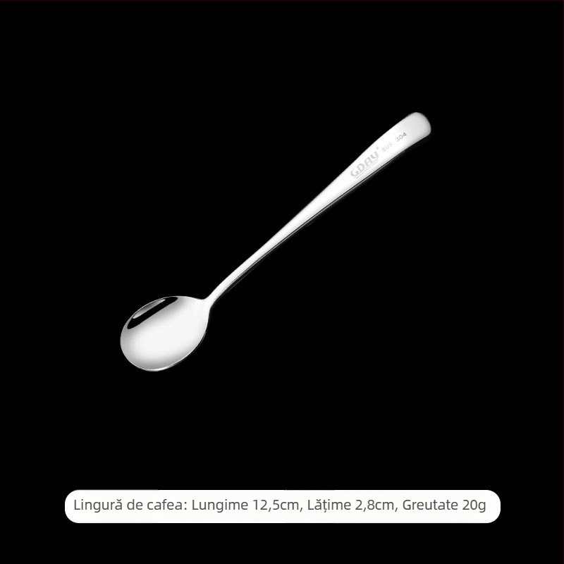 304 oțel inoxidabil: lingură pentru elevi, lingură de supă, lingură de desert, lingură mai groasă, furculiță de fructe