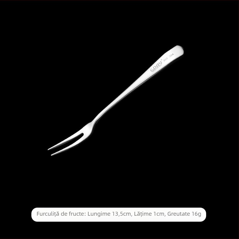 304 oțel inoxidabil: lingură pentru elevi, lingură de supă, lingură de desert, lingură mai groasă, furculiță de fructe
