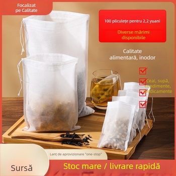 Pungă de ceai de unică folosință din material nețesut – filtru pentru ceai, supe și decocturi din plante