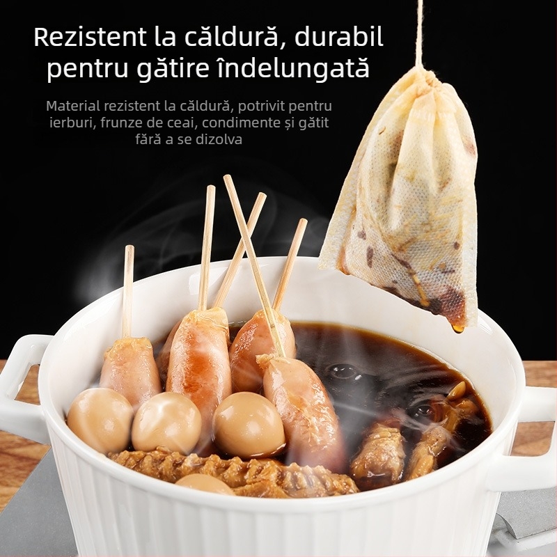 Pungă de ceai de unică folosință din material nețesut – filtru pentru ceai, supe și decocturi din plante