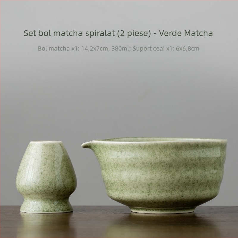 Vas de matcha din ceramică, tel ceramic pentru ceai, amestecător de ceai, design retro cu cioc de vultur filetat, unealtă pentru prepararea ceaiului
