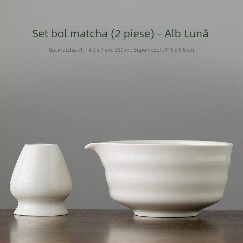 Vas de matcha din ceramică, tel ceramic pentru ceai, amestecător de ceai, design retro cu cioc de vultur filetat, unealtă pentru prepararea ceaiului