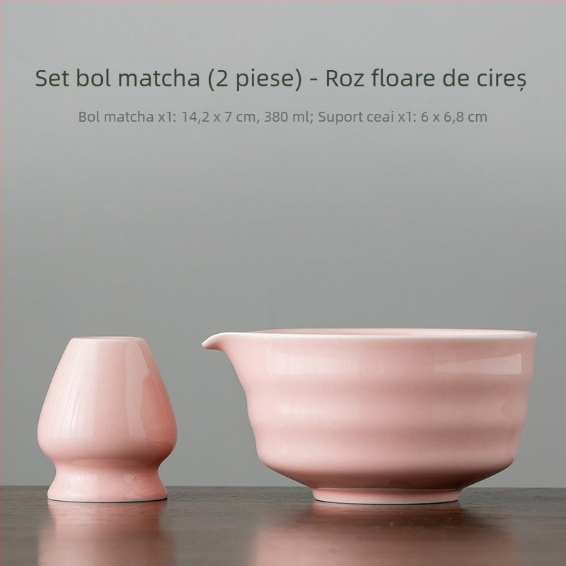 Vas de matcha din ceramică, tel ceramic pentru ceai, amestecător de ceai, design retro cu cioc de vultur filetat, unealtă pentru prepararea ceaiului