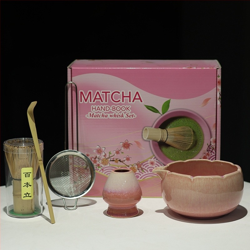 Vas de matcha în stil japonez cu gură, set ceramic de ustensile pentru matcha, suport pentru telul de amestec, ceainic și accesorii pentru ceremonia ceaiului
