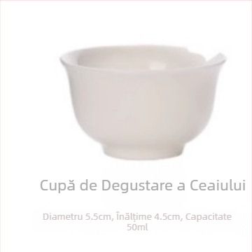 Set de ceai din porțelan alb ca jadul, în stil Gongfu — ceainic, gaiwan și cești, cutie cadou de călătorie cu imprimare a logo-ului