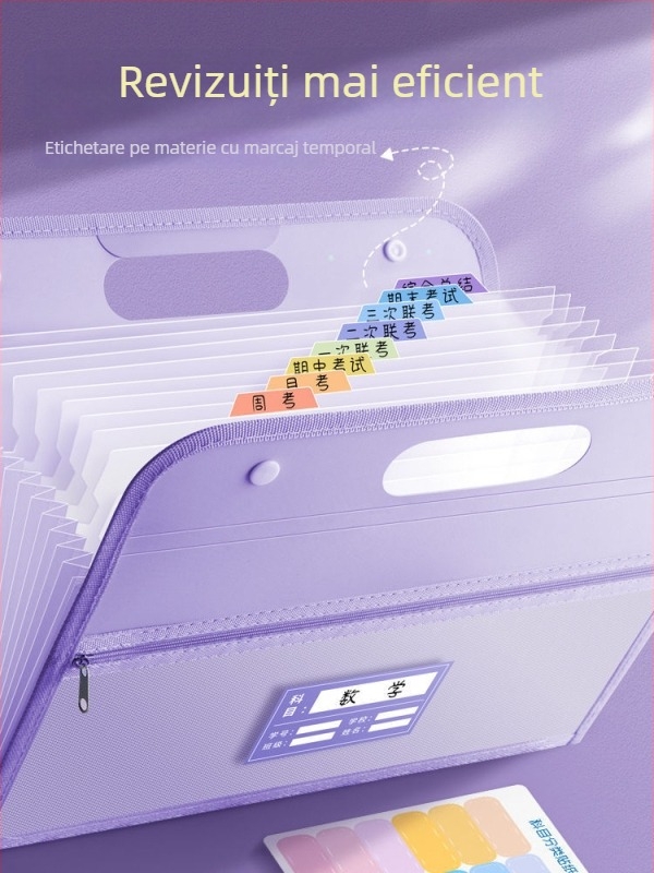 Mapă acordeon pentru elevi — organizator de documente