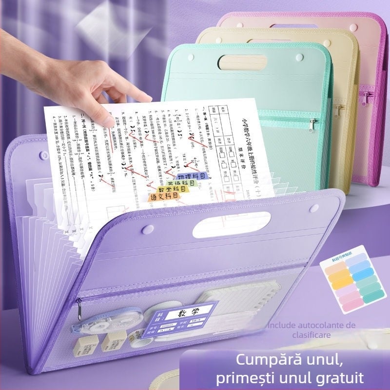 Mapă acordeon pentru elevi — organizator de documente