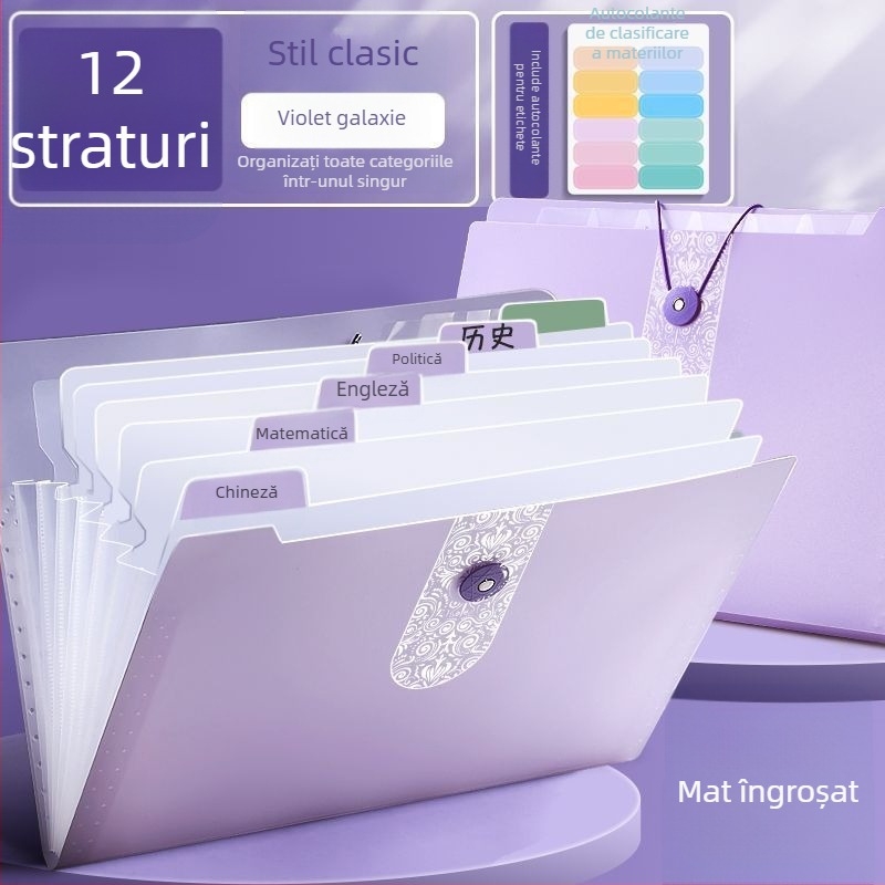 Mapă acordeon pentru elevi — organizator de documente
