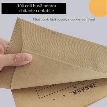 Husa A5 pentru bonuri contabile, hârtie Kraft, 100 de foi, legare, rechizite de birou multifuncționale