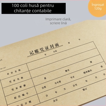 Husa A5 pentru bonuri contabile, hârtie Kraft, 100 de foi, legare, rechizite de birou multifuncționale