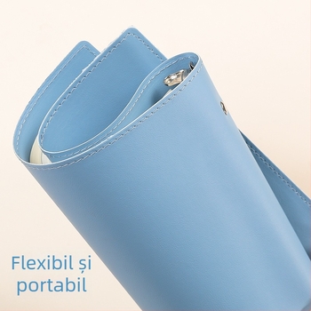 Carcasă caiet A5 din piele moale, capacitate mare, legătură detașabilă și clips metalic cu inel