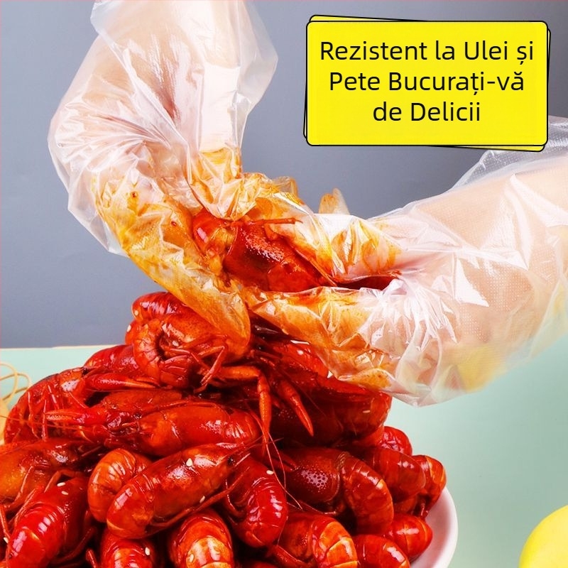 Mănuși de unică folosință, clasă alimentară, îngroșate, ambalate individual, anti-alunecare, pentru uz comercial
