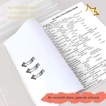 Film transparent pentru copertă de manual 16K/25K, pentru școala primară, husă protectoare A4, PP