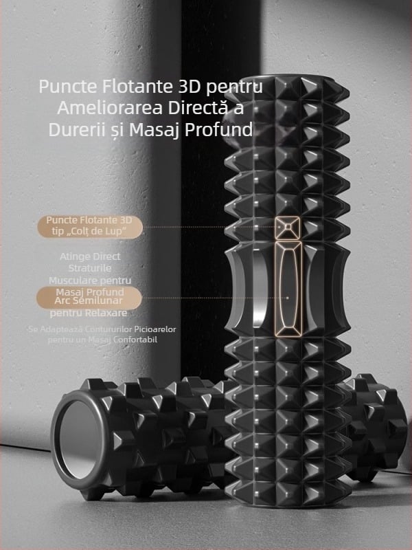 Rolă de masaj din spumă cu țepi pentru relaxare musculară și masaj la spate – fitness și întindere