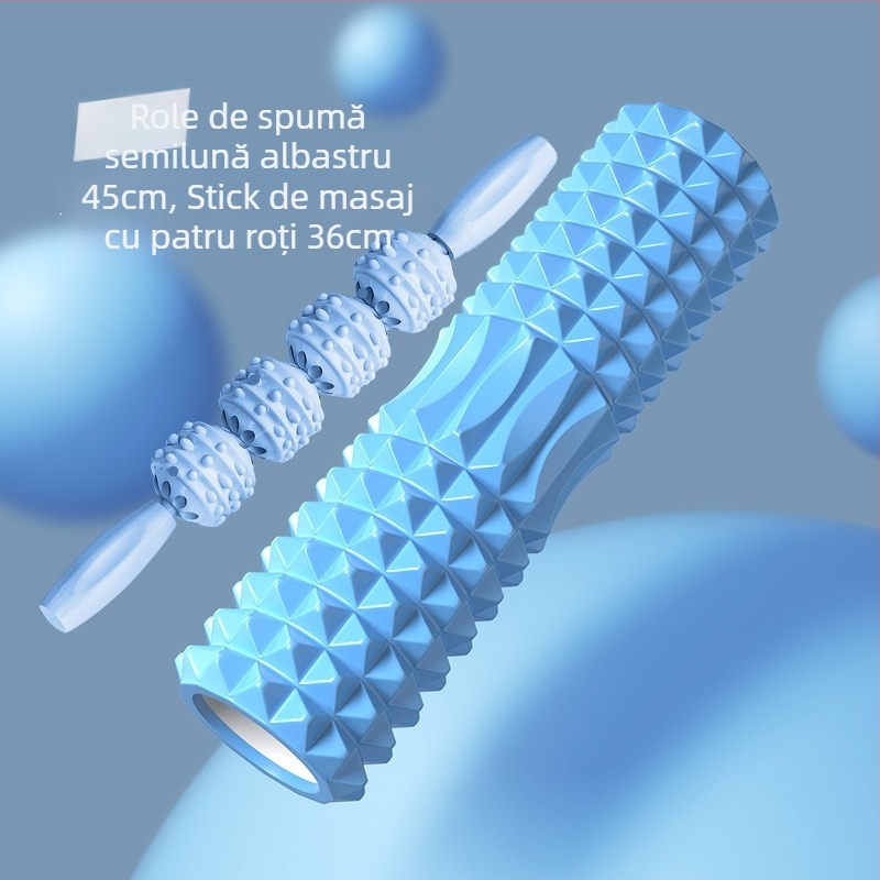 Rolă de masaj din spumă cu țepi pentru relaxare musculară și masaj la spate – fitness și întindere