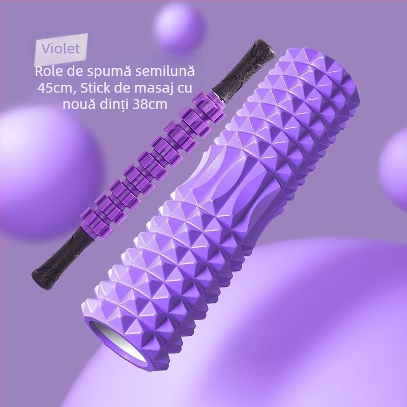 Rolă de masaj din spumă cu țepi pentru relaxare musculară și masaj la spate – fitness și întindere