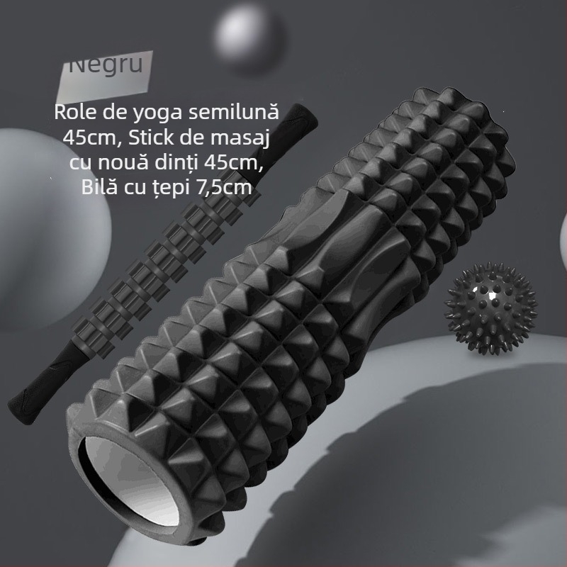Rolă de masaj din spumă cu țepi pentru relaxare musculară și masaj la spate – fitness și întindere