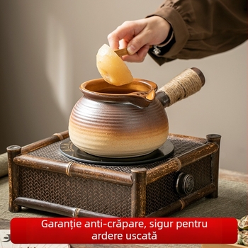 Ceainic ceramic pentru ceai de flori și infuzie de lapte, ceainic în formă de pară pentru fierbere pe plită, capacitate mare