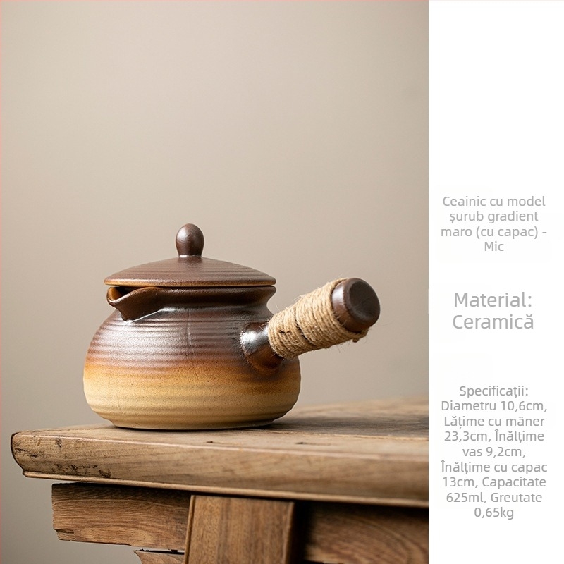 Ceainic ceramic pentru ceai de flori și infuzie de lapte, ceainic în formă de pară pentru fierbere pe plită, capacitate mare