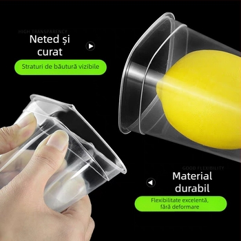 Pahar pătrat de unică folosință pentru ceai cu lapte, capac, logo personalizabil, ceai de lămâie, 400/500/600 ml