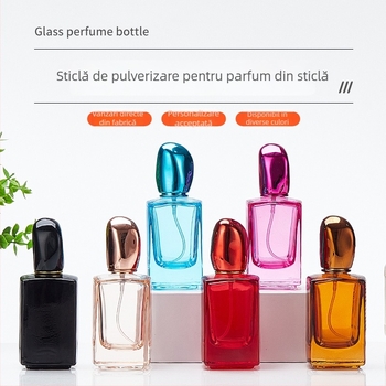 Sticluță minimalistă colorată pentru parfum, sticlă transparentă cu pereți groși, recipient portabil pentru mostre cosmetice