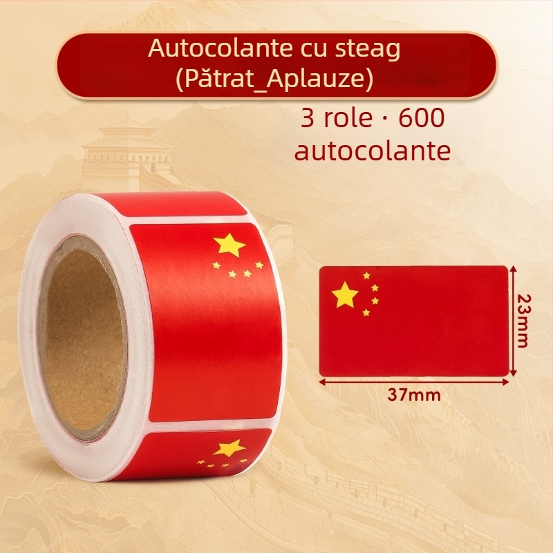 Autocolante impermeabile pentru față și braț pentru Ziua Națională în grădiniță – cu drapelul cu cinci stele și inimă