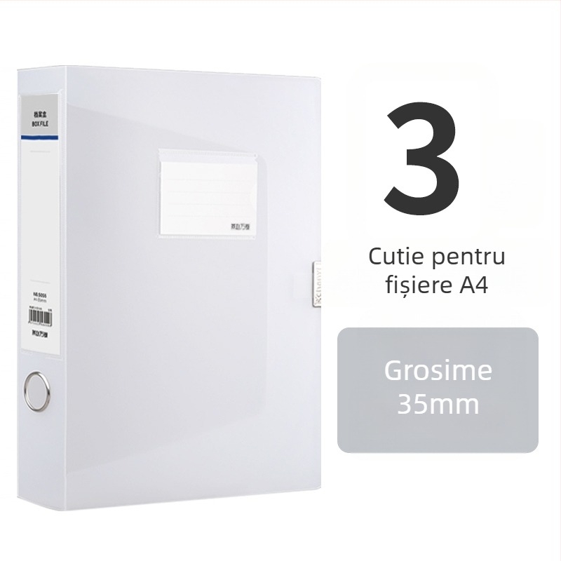 10 cutii transparente pentru fișiere, din plastic, A4, grosime 55 mm, pentru acasă și birou, depozitare verticală, dimensiune mare