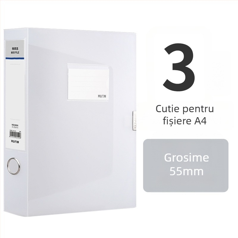 10 cutii transparente pentru fișiere, din plastic, A4, grosime 55 mm, pentru acasă și birou, depozitare verticală, dimensiune mare