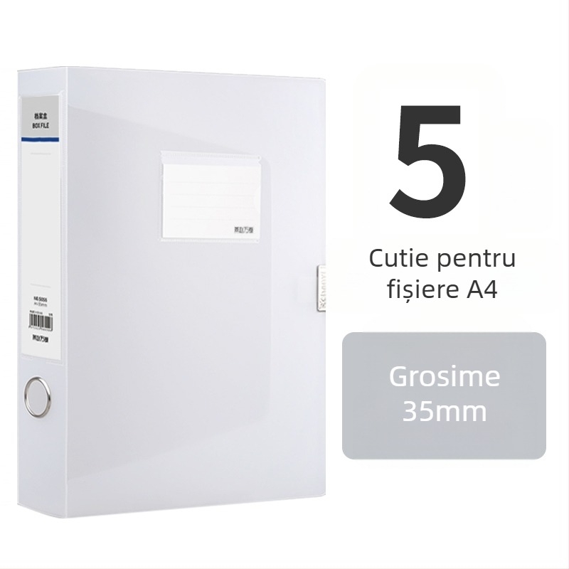 10 cutii transparente pentru fișiere, din plastic, A4, grosime 55 mm, pentru acasă și birou, depozitare verticală, dimensiune mare