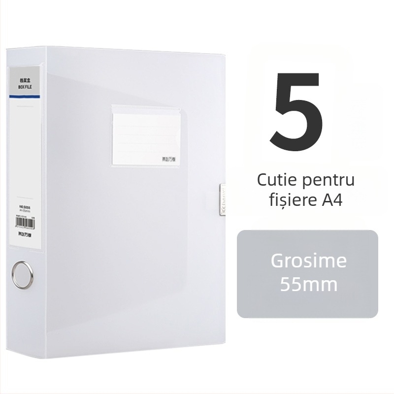 10 cutii transparente pentru fișiere, din plastic, A4, grosime 55 mm, pentru acasă și birou, depozitare verticală, dimensiune mare